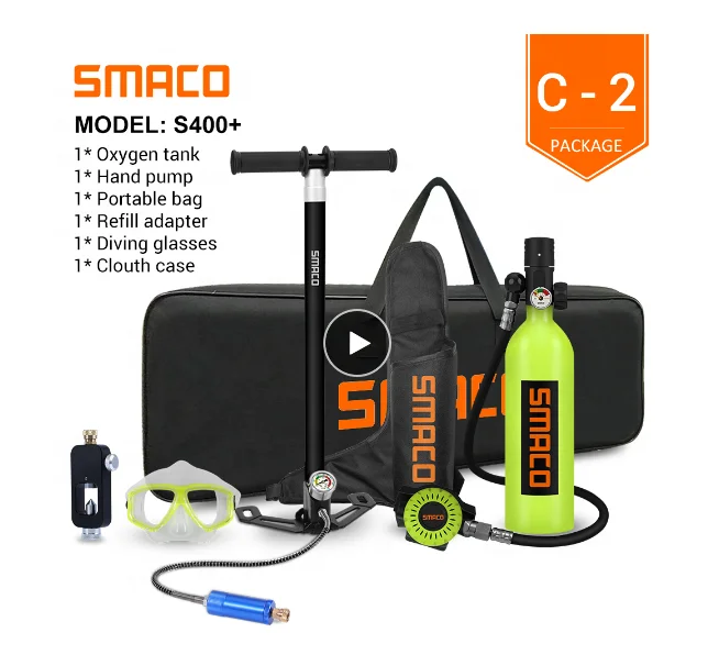 SMACO S400pro Мини-резервуар для подводного плавания оборудование цилиндрический резервуар (s400pro) обновленная модель подводный Спорт S400 Pro 10