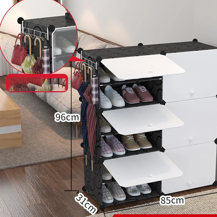 CR Multilayer Assembly Stackable Clear Plastic Shoe Storage Box Side Opening Acrylic Transparent Shoes Box