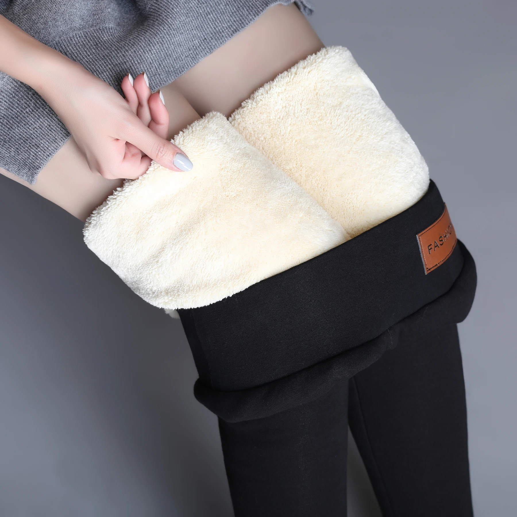 Super Thick Cashmere Leggings Women Winter Warm Gevoerde Fleece Lined Leggings Thermo High Waist Pants Femme