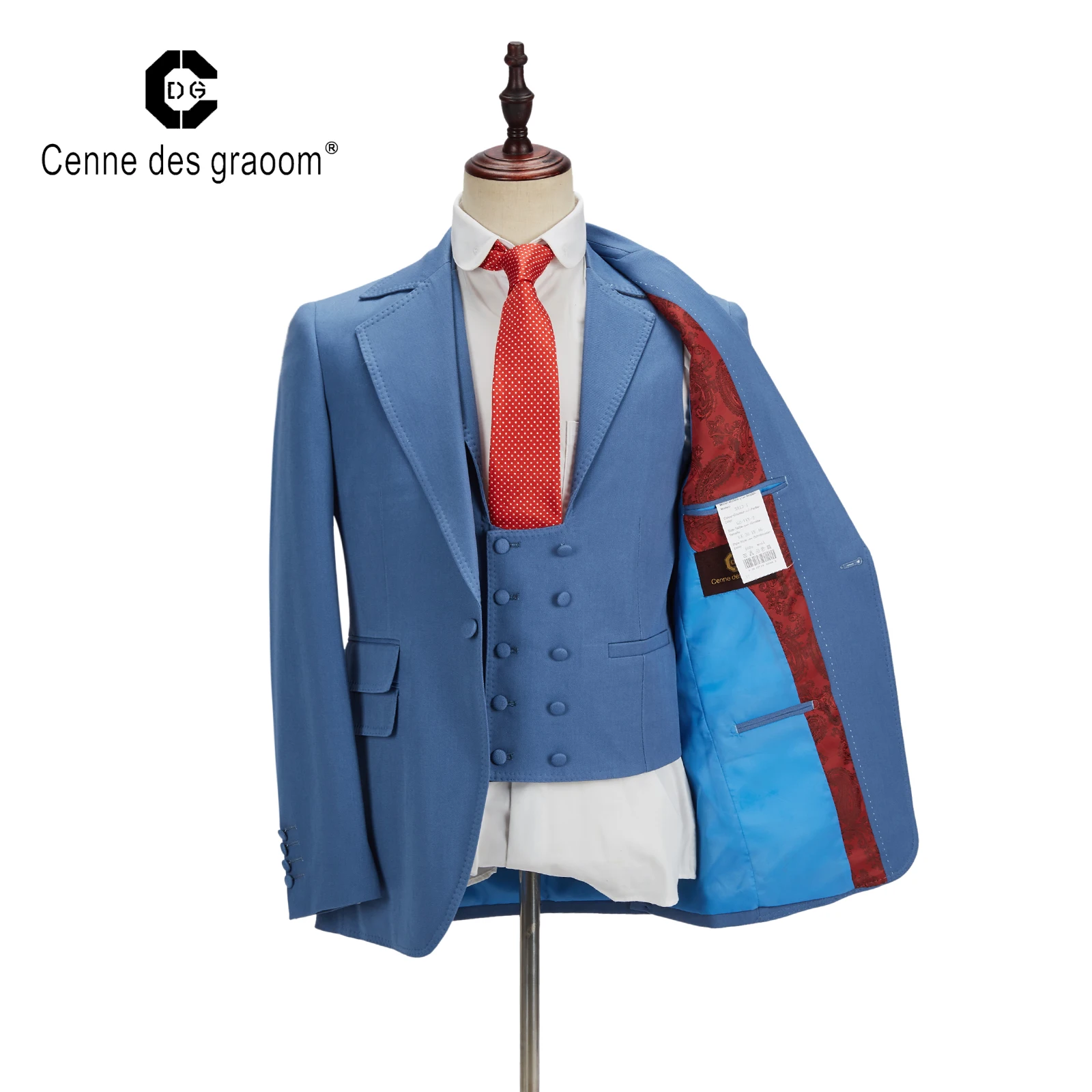 NEW Mens Suits 3 Piece Slim Fit for Wedding  Suit for Men Cenne des graoom Lapel Blazer Waistcoat Trousers