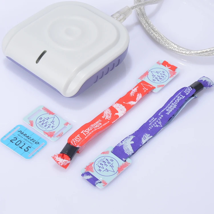 Ticket Festival Cloth RFID Wristband Customized Woven Heated Transfer Cloth RFID NFC Wrist Band Wristband