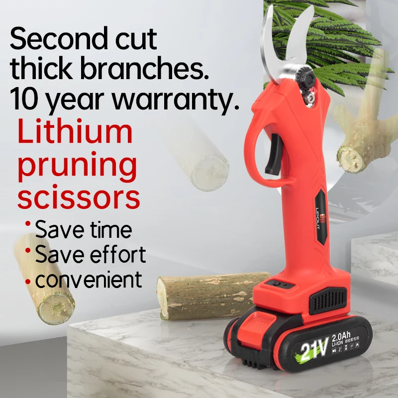 electric pruner 21V 25mm cordless progressive battery powered scissors pruning professional vineyard electric pruning shears