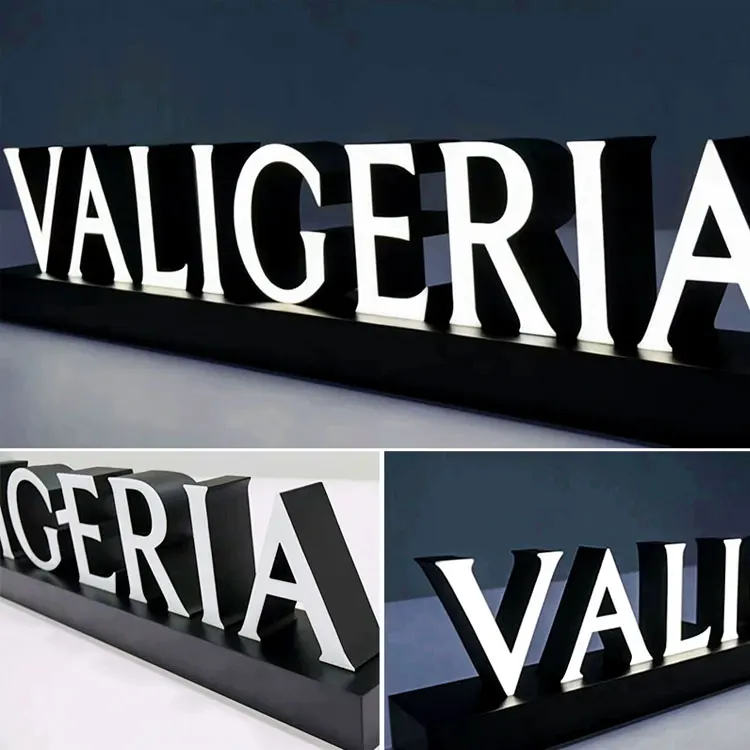 Custom Business Led Channel Sign Gold Mirror Stainless Steel Illuminated 3d Logo Backlit Letter Electronic