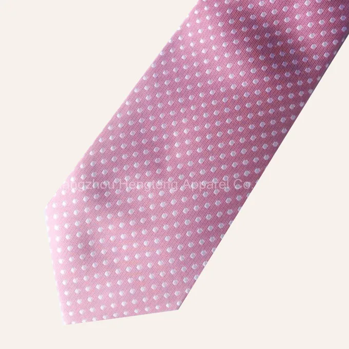 Плетеный галстук в горошек розового цвета из 100% шелка-MOQ 50 шт.