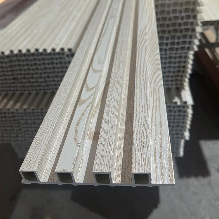 SONSILL Interior Wall or Ceiling Decoration Wooden Grain Wall Decor PVC WPC Fluted Wall Panels for Decoration