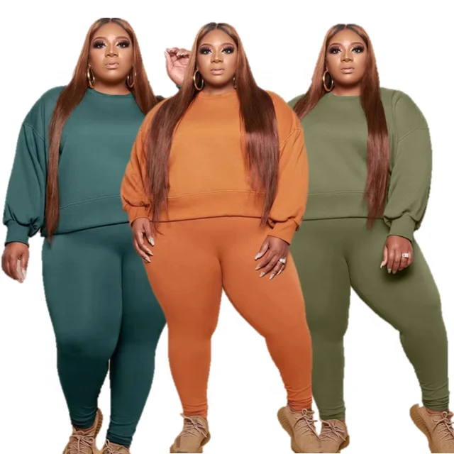 Women Plus Size  Casual Suit Lady Lounge Set 2 Two Piece Set Sweatsuit Women Sweatshirt Pullover sets Outfits