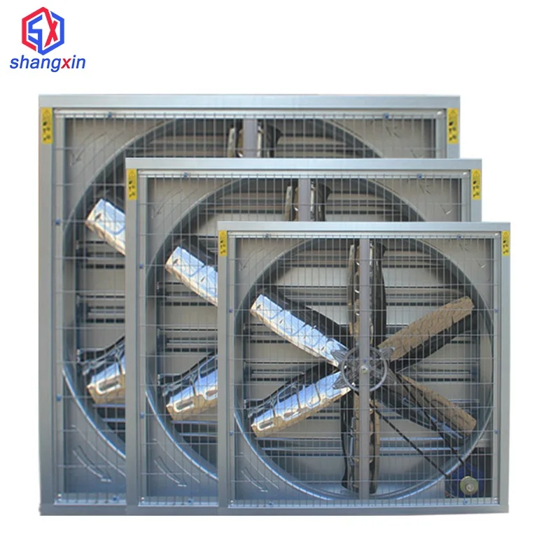Electric Grille 1.1KW 50 Inch Hanging Exhaust Fan For Rubber Factories Poultry Greenhouse Warehouse Chicken Coop