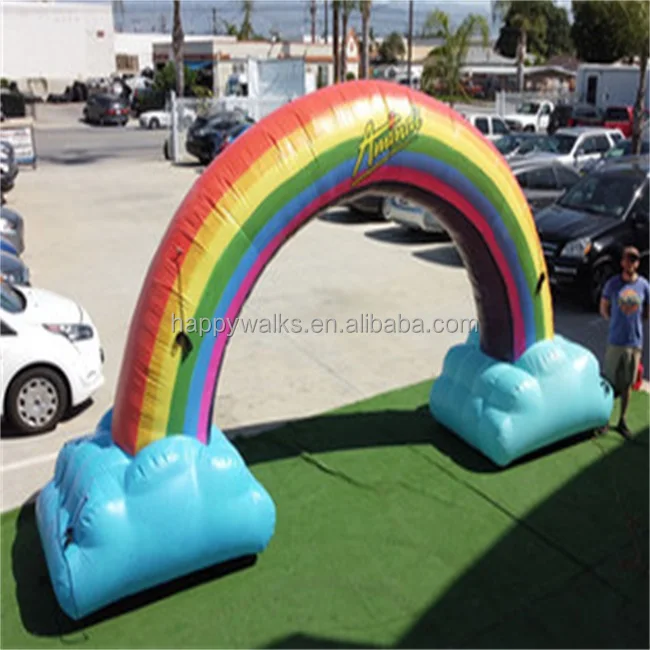 Commercial large inflatable sports game inflatable arch rainbow cloud base thickened activity inflatable arch