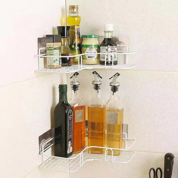 K&B Hot sale Iron Metal Corner Bathroom Shelves Organizer Rack for Wall Mounted Shower Storage