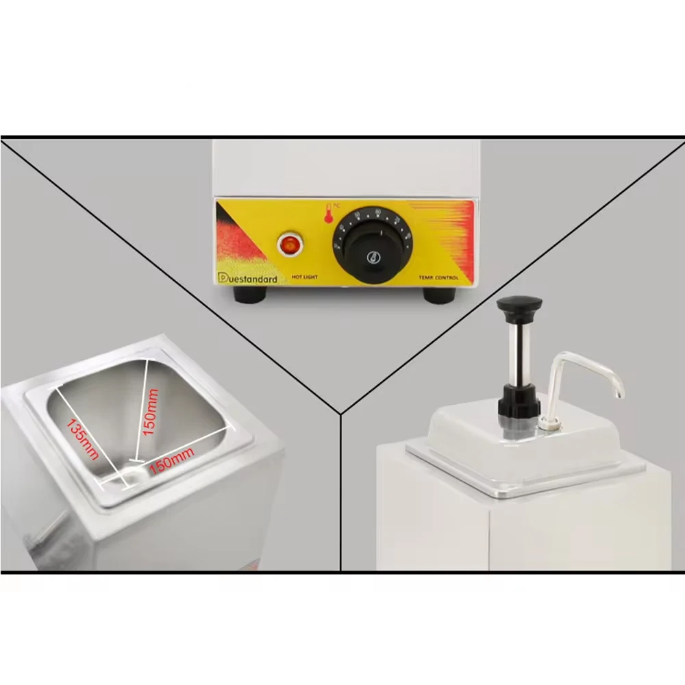 XEOLEO Electric heating chocolate melting pots Single cylinder chocolate melter Stainless steel sauce dispenser with thermostat