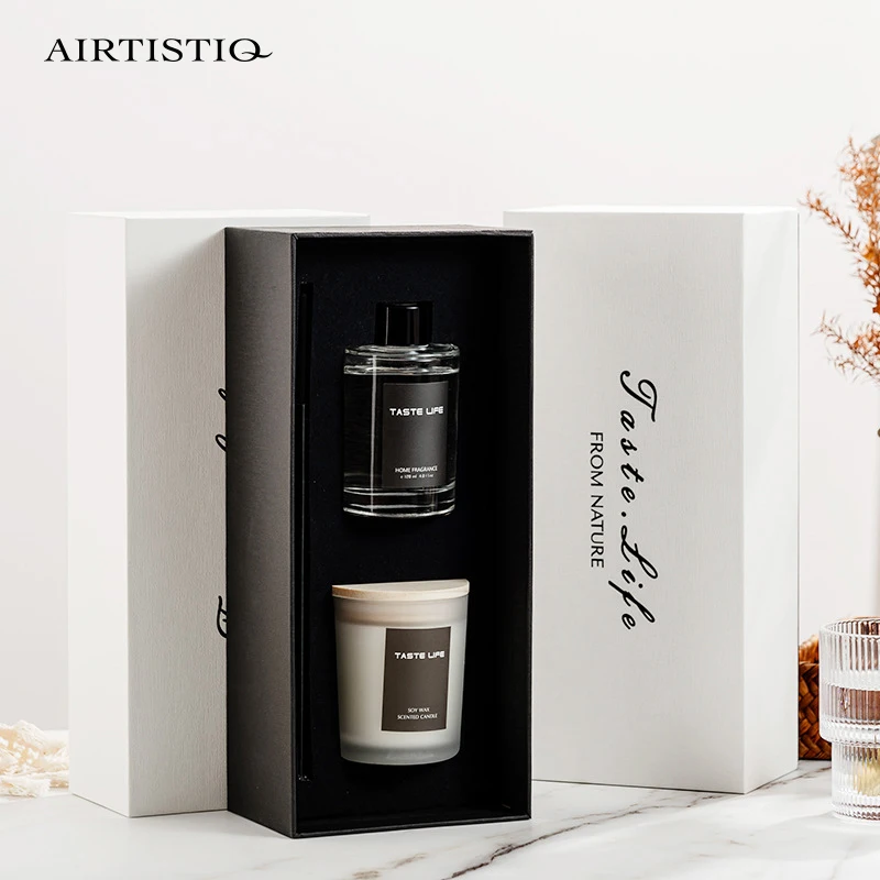 Wooden Lid Diffuser Custom Wedding Candles Home Fragrance Scented Luxury Gift Set With Logo For Guests