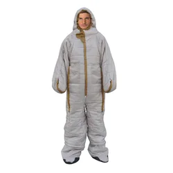 Outdoor Camping Or Indoor Home 3 Season Human Shape Clothing Cotton Walkable  Wearable Sleeping Bag