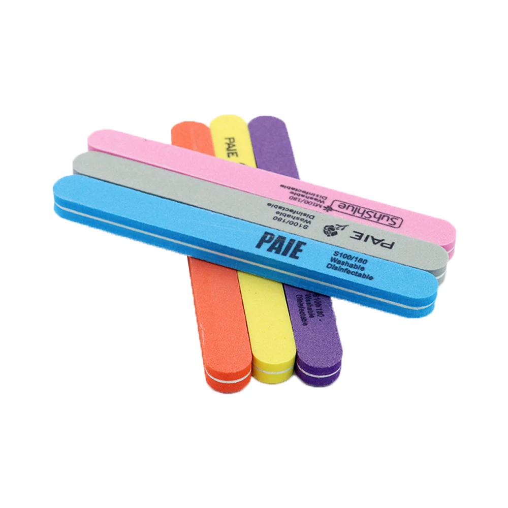 Round straight sponge rubbing strip high elasticity double-sided thick and thin nail file sanding strip manicure polishing file