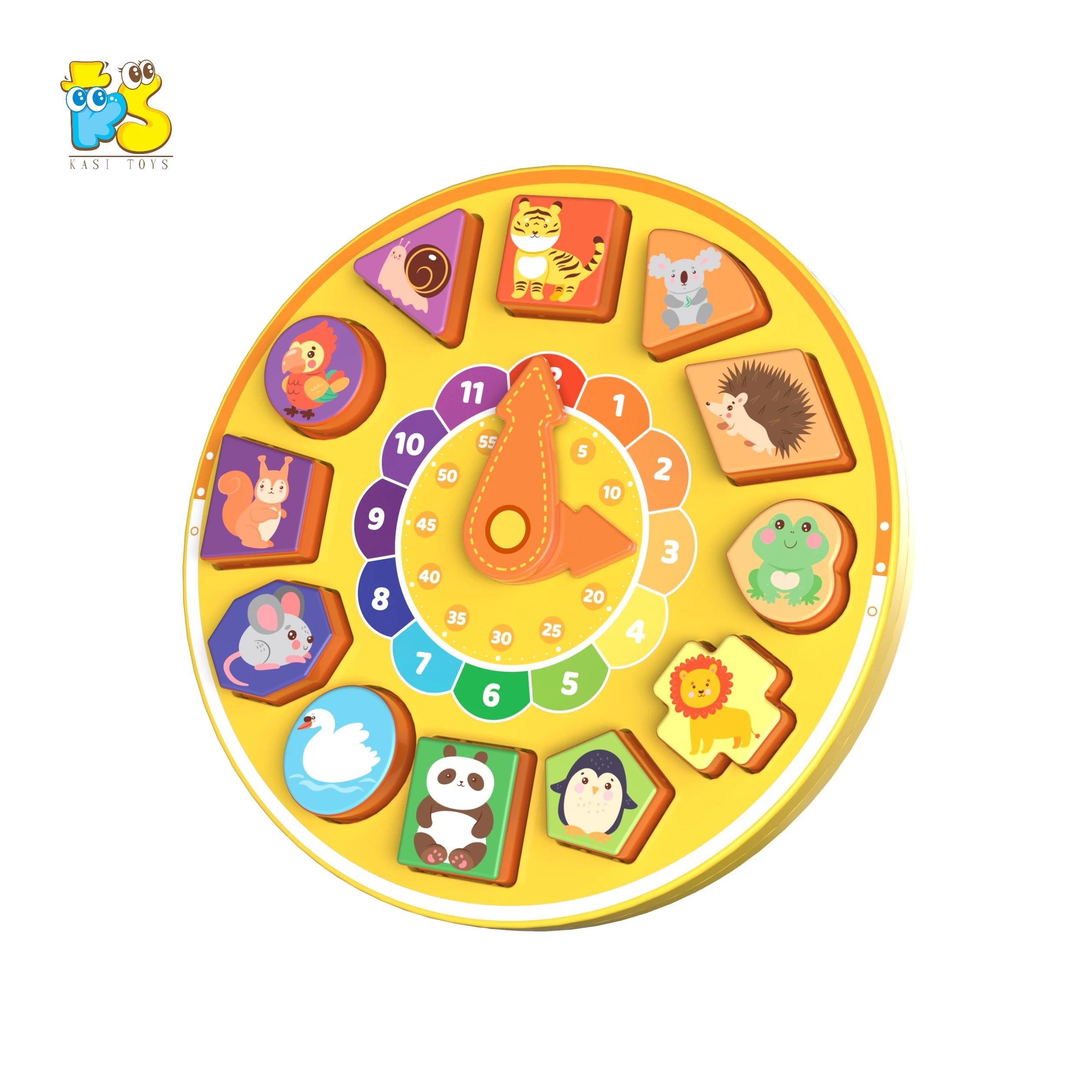 KS Montessori Early Education Clock For Kid Animal Fruit Shape Color Sorting Teaching Puzzle Clock