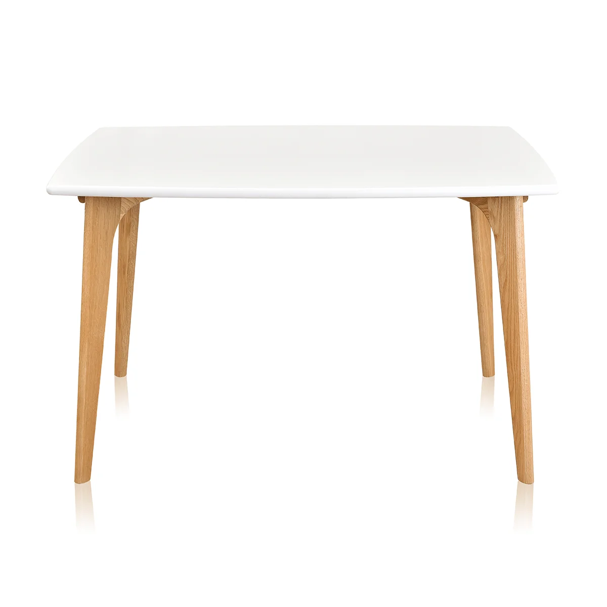 Home Furniture Black MDF Top Solid Wood Legs Square Dining Table