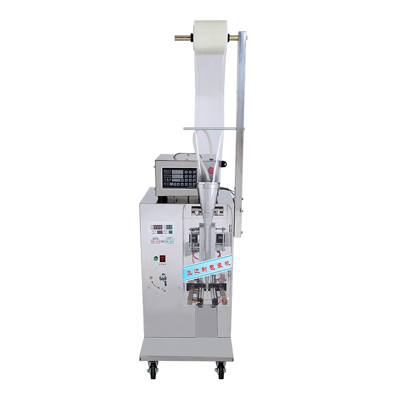Automatic packaging water, soy sauce liquid filling and packing sealing machine