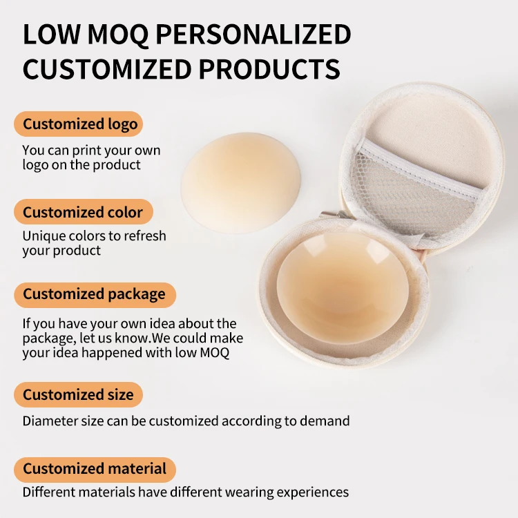 Xinke Low Price Self Adhesive Non Glue Reusable Washable Silicone Nipple Cover With Box