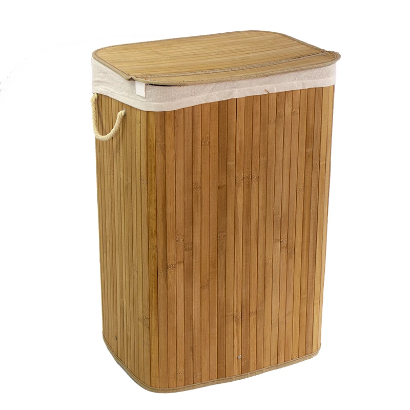 Eco-friendly natural Folding laundry basket bamboo storage bamboo frame laundry baskets