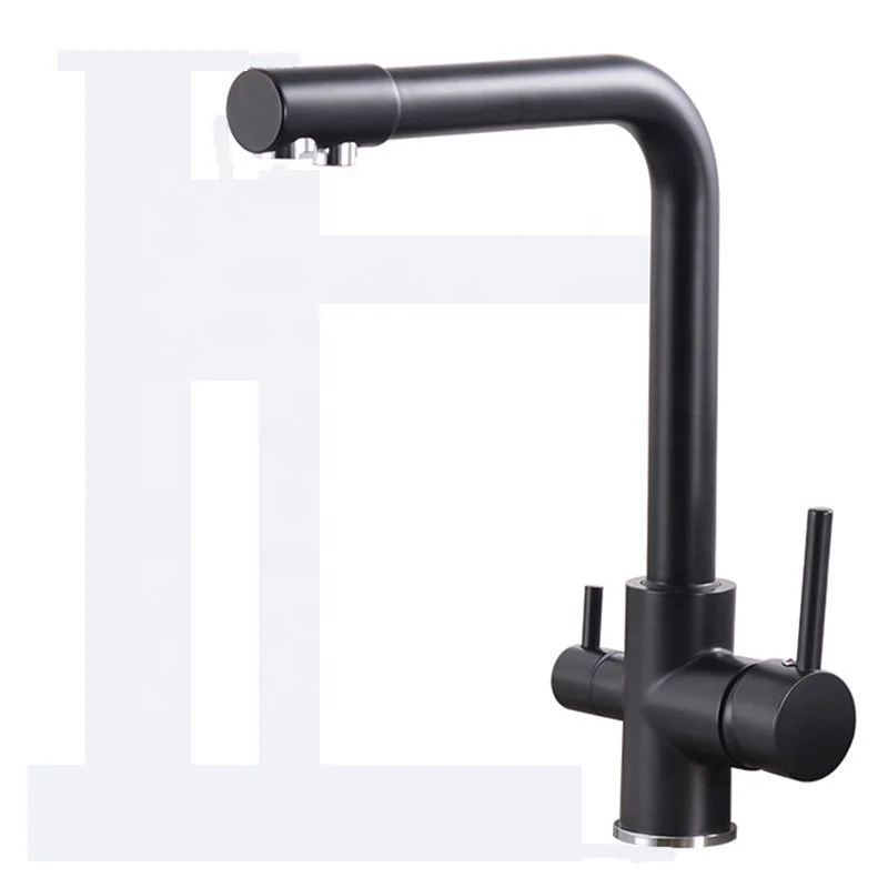 Kitchen Filter Faucet Deck Mounted Black Kitchen Mixer 360 Rotate Drinking Sink Tap Water Purification Tap Crane For Kitchen
