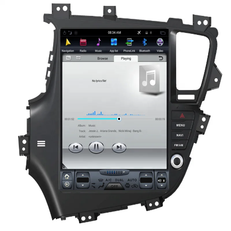 Bosstar  12.1 inch tesla style Android car radio  navigation GPS dvd player for kia k5 with mirror link