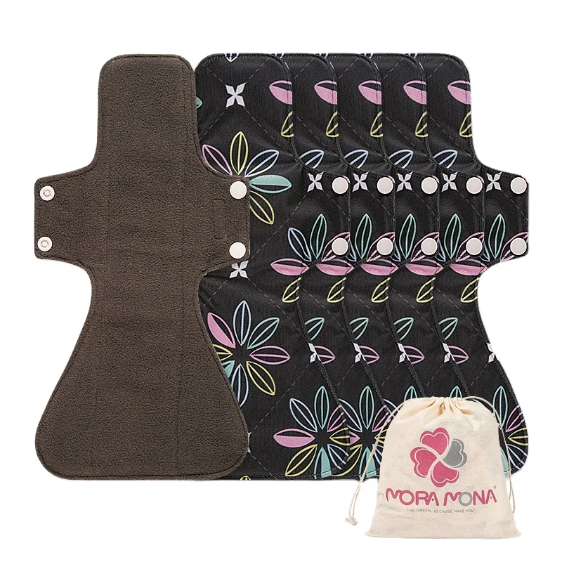 Тканевые менструальные прокладки Mora Mona для ночного использования, Бамбуковая гигиеническая прокладка, водонепроницаемая внешняя прокладка PUL