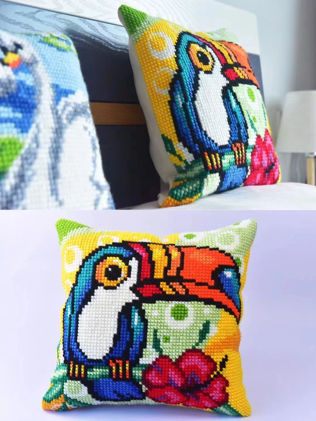 High Quality Diy Pillow Cross Stitch Embroidery Kit Needlework Cushion Cover Embroidery For Home