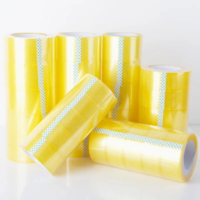 OEM Bopp Transparent Yellowish Express Box Carton Packing Packaging Sealing 3 Inch Acrylic Adhesive Clear Tape 48mm