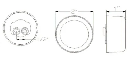 2 дюйма, 12 В, круглая втулка для крепления, белые светодиодные габаритные огни для трактора, грузовика