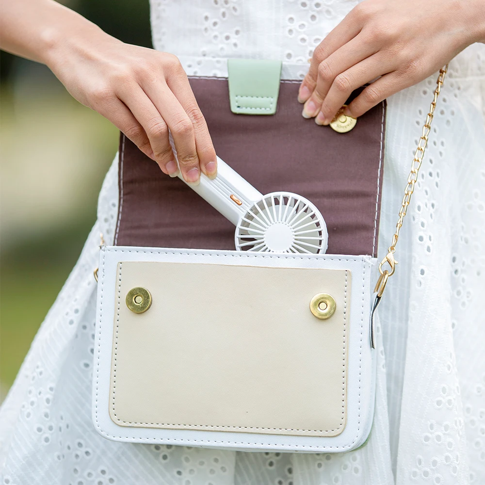 2023 High Quality 1200Mah Long Battery Life 3 Speeds Quiet Brushless Rechargeable Portable Pocket Mini Handy Handheld Fans