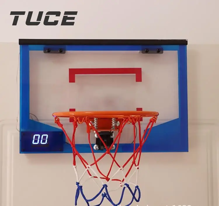 Hot sale High-Quality Door Bedroom Office Plastic transparent plate Kids and Adults Basketball Hoop and Balls Set