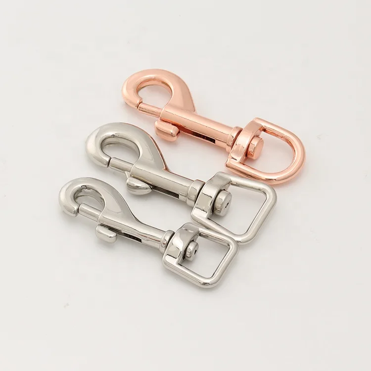 OEM Light gold Metal lobster claw swivel snap hooks Metal snap hooks for bags clothes Black swivel snap hook