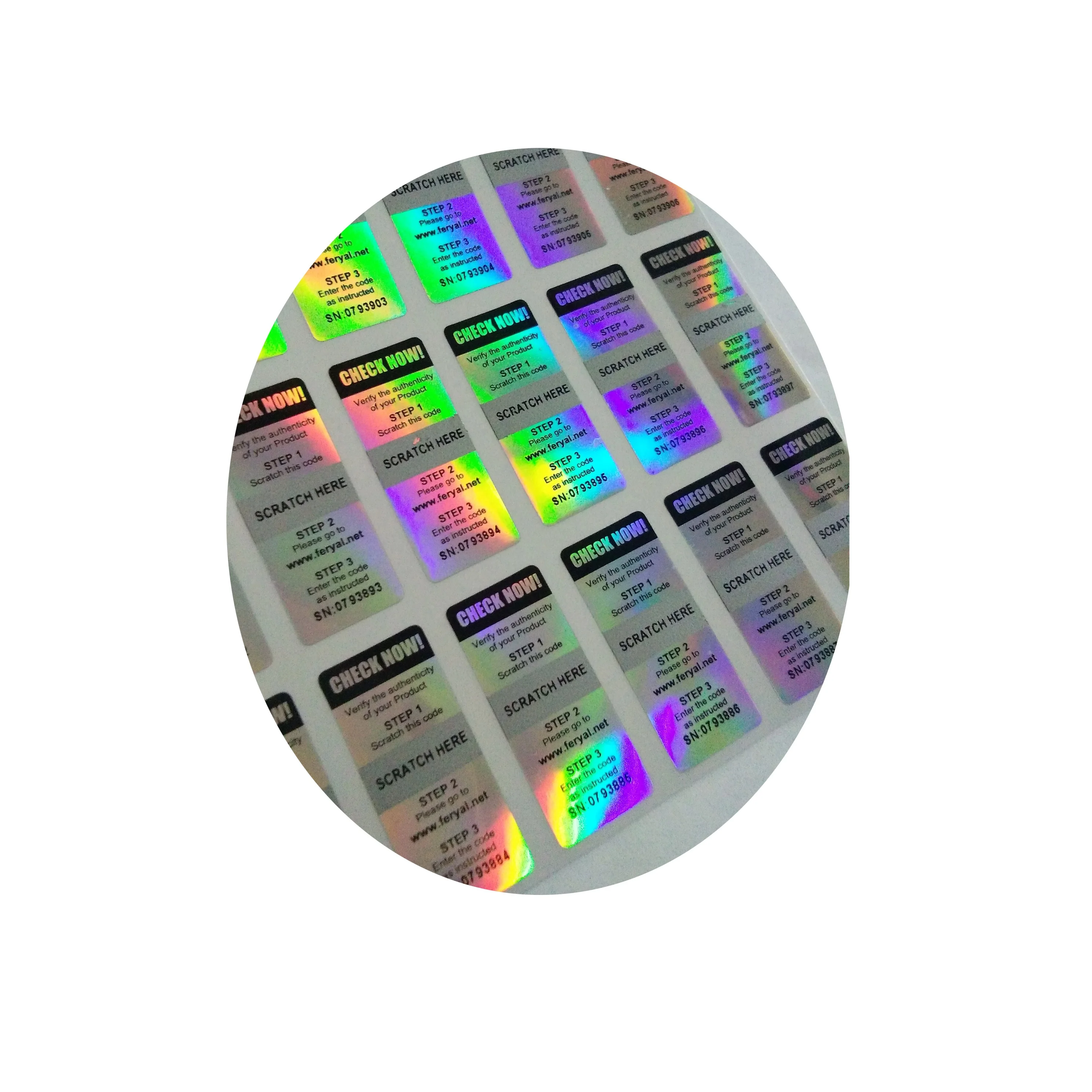 Bar-code Scratching Layer Security Hologram Scratch off Label Sticker