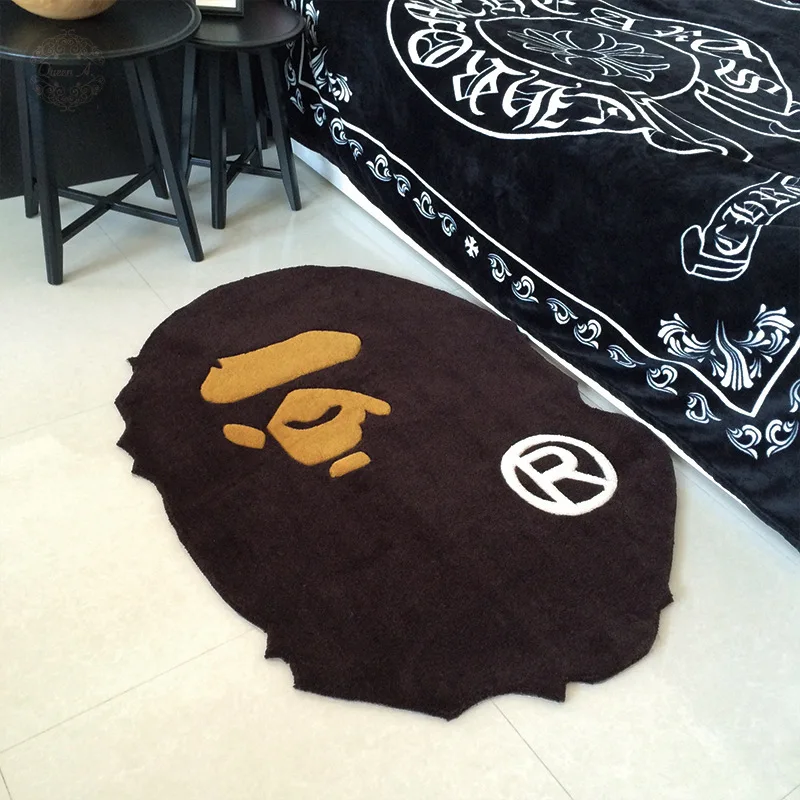 Large 3D Bape Rugs Cut Out Irregular Shape Luxury Carpets Hand Made Tufted Custom Rug