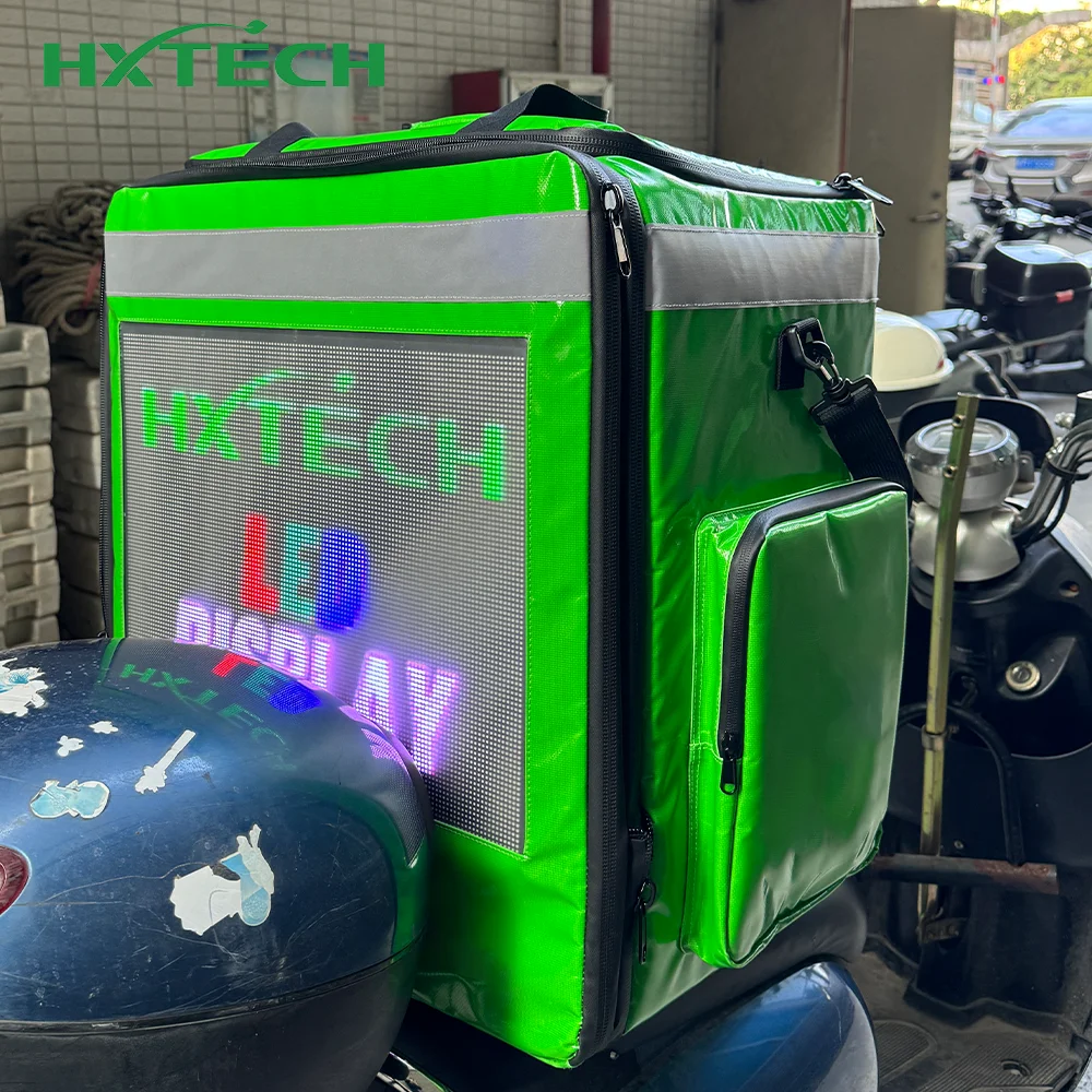 P3.125 HD LED Delivery Backpack Food GPS Advertising Control Panel Wifi Contivity Digital Signage Displays Effective Food