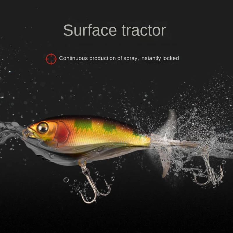 Mini Floating Tractor 70mm6g10g for Carp Fishing ABS Plastic Water Surface System with Bass Bambos Bait Bottom Fishing Rivers