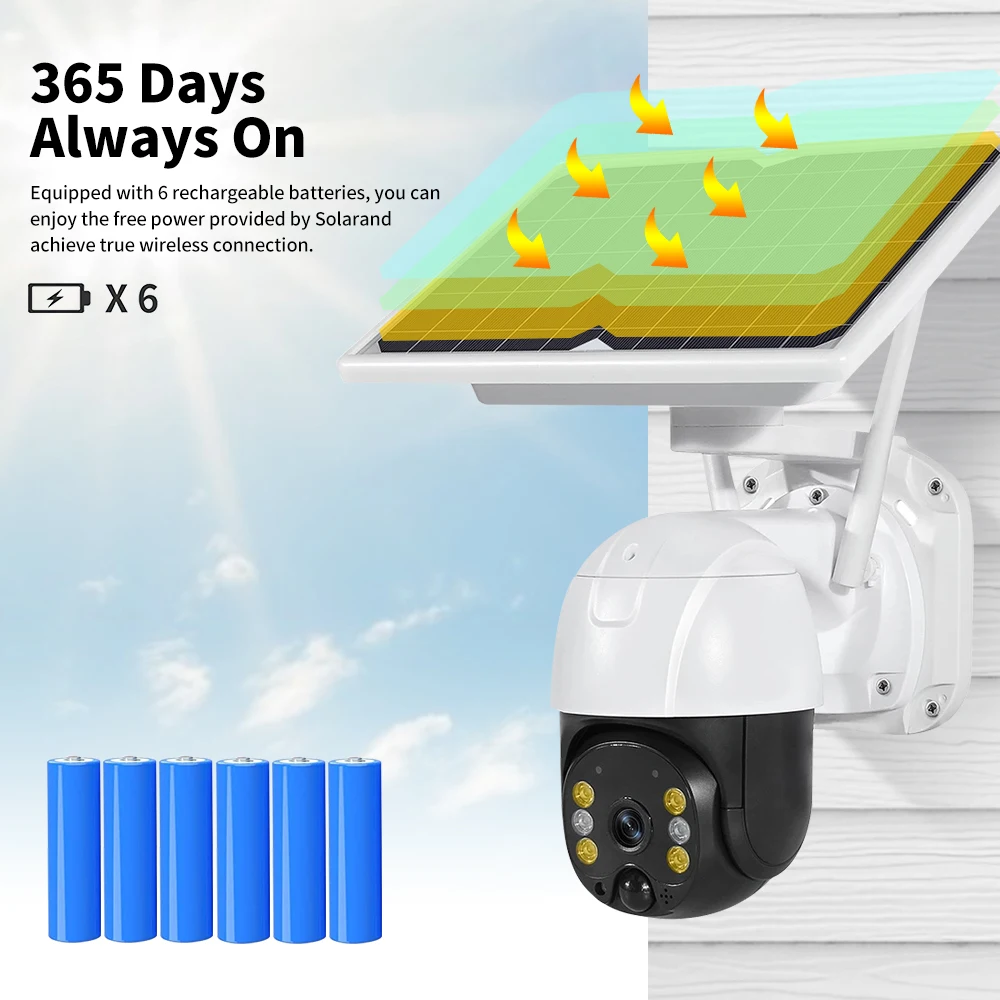 UBOX Solaire Camira Наружное освещение батарея для наружной съемки с мобильными микрoуправлением слушения безопасности IP сети 1080P солнечная панель WIFI PTZ 4G CCTV Беспроводная камера высокого