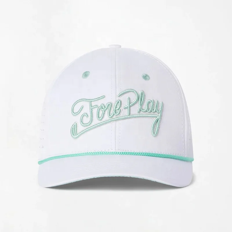 Кепка для бега и спорта 6 панелей с перфорированной вышивкой