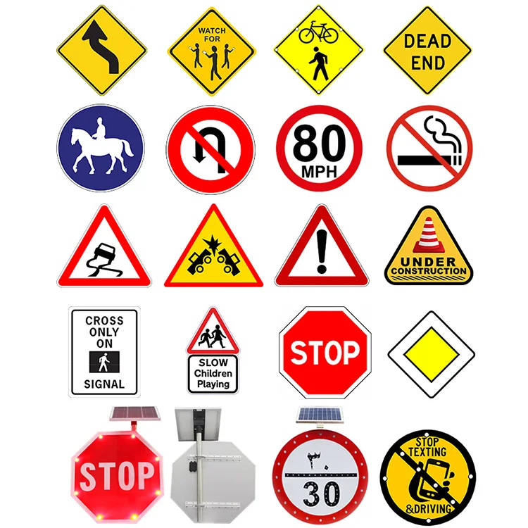 High quality Solar led road sign boards street traffic signal edge lit traffic signs high Visibility