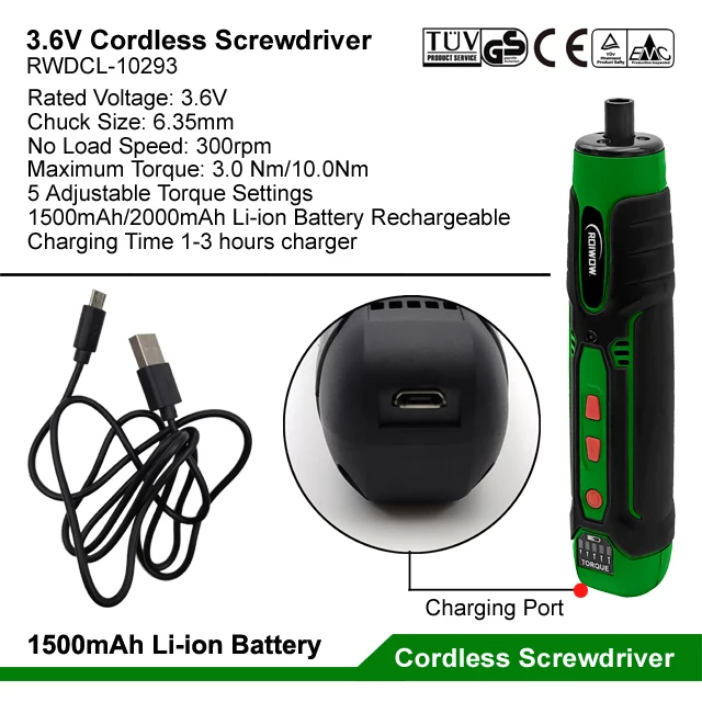 Mini Electric Screwdriver Cordless Power Tool Kit 3.6V Lithium Battery Rechargeable Small Electric Screwdriver Drill Bit Set