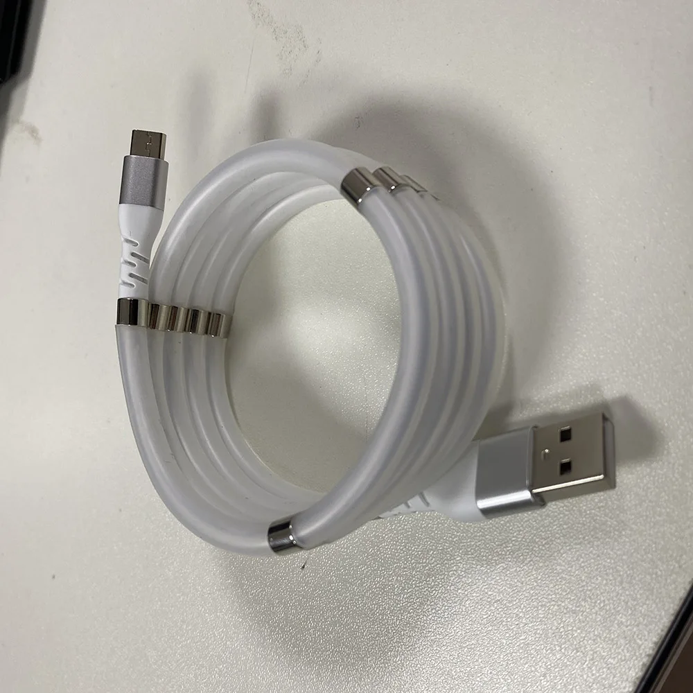 Jianhan Hot sell Portable Easy-coil charging cable Self-Winding magnetic cable For Mobile Micro TYPE C for X 11