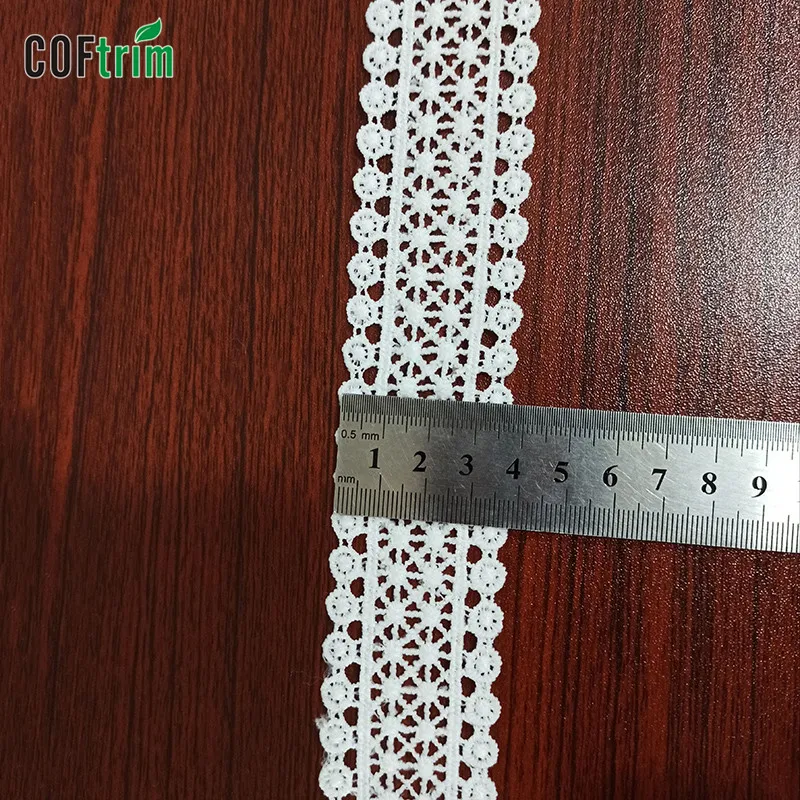 Ecofriendly design chemical line lace trim border lace trim wholesale