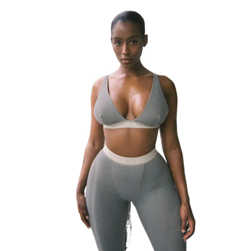 Популярные товары 2021, лидер продаж, женская одежда, спортивный костюм для йоги с новым воротником для женщин, оптовая продажа