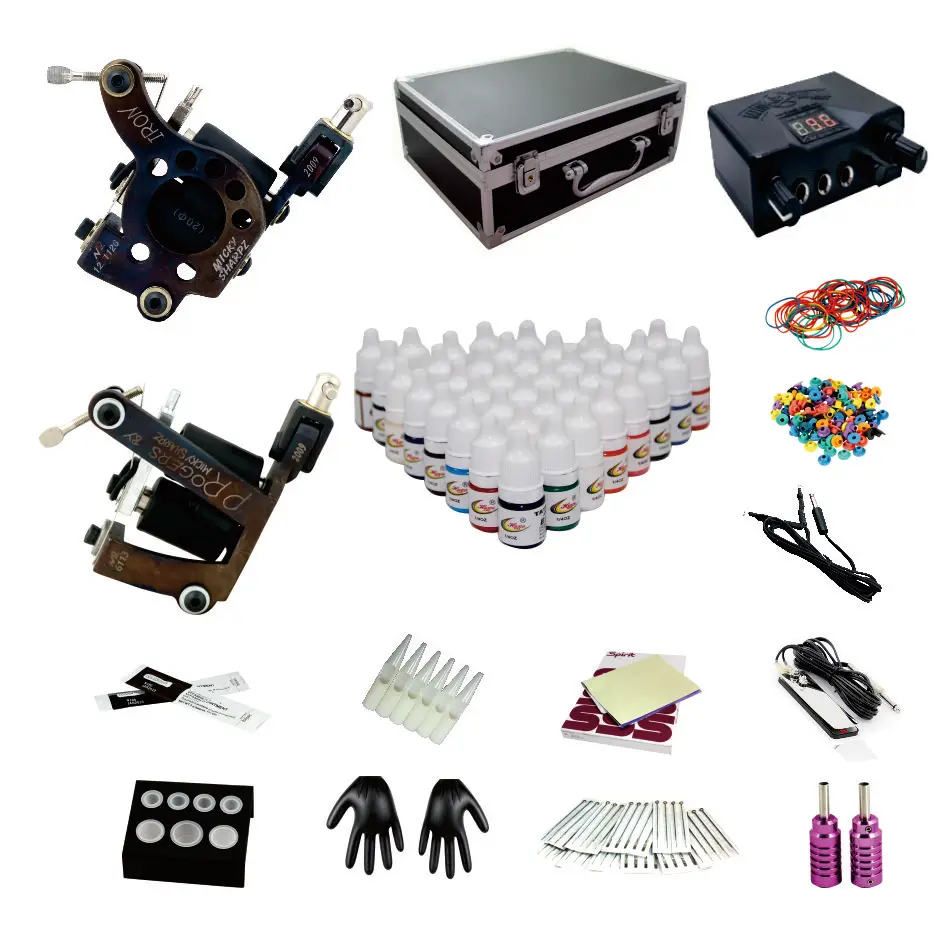 Full set 4 machines beginners Wholesale Newest Style Professional Tattoo Machine Kit
