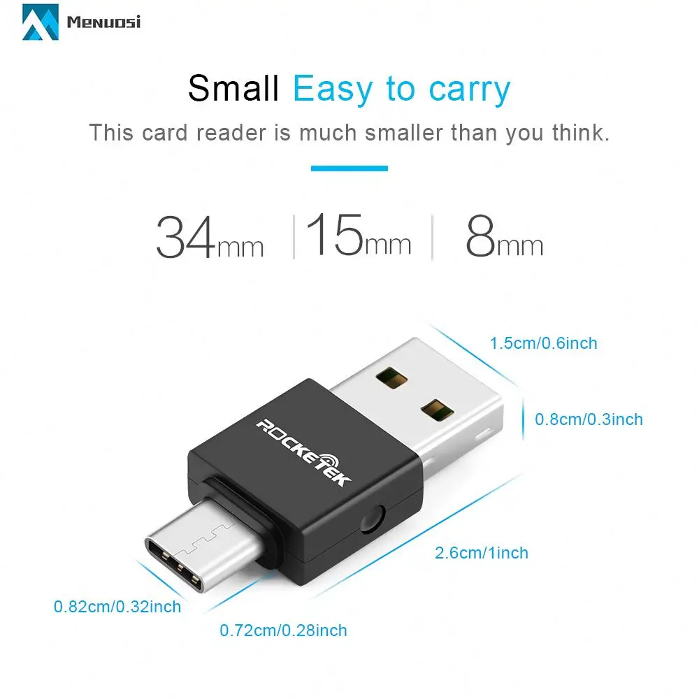 Rocketek type c otg usb 2.0 memory card reader adapter for phone  laptop accessories