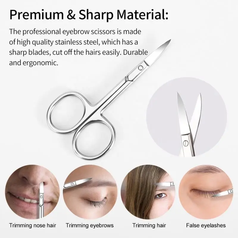 Beauty Fast Shipment Portable High Quality 3.5mm Thickness Eyebrow Beauty Curved Cuticle Manicure Nail Scissors