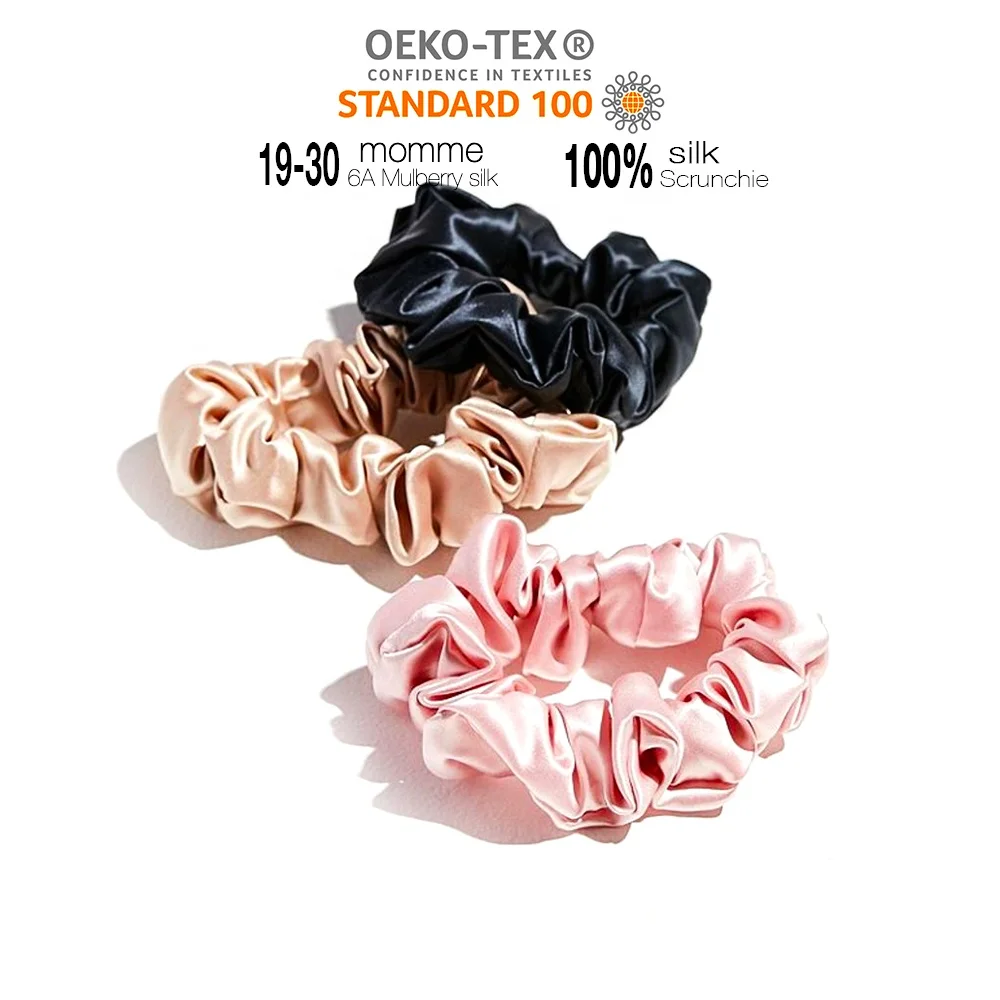 Wholesale Large Silk Scrunchies for Hair Elastic Hair Bands Premium Scrunchy Hair ties