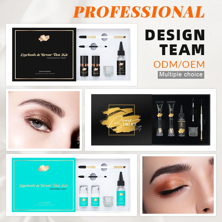 Professional Semi Permanent Vegan Tint Henna Brows Kit Eyebrow Tint Tattoo Private Label Henna Eyebrow Set