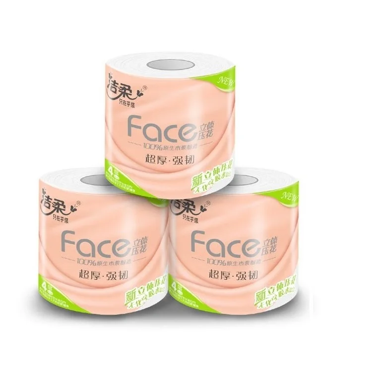 New Product 4D Embossing Daily Use Tissue Rolls Toilet Paper Roll Tissue