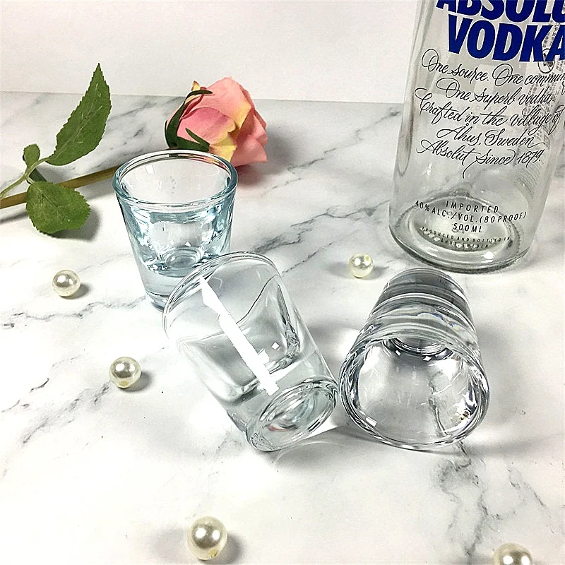 60ml small size double shot glass for coffee liqueur with nail shape bottom cheap price small spirit glass tumbler for home