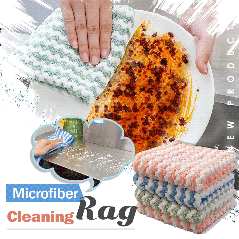 Wholesale Kitchen Cleaning Microfiber Cloth Coral Fleece Streak Cleaning Towels Rags